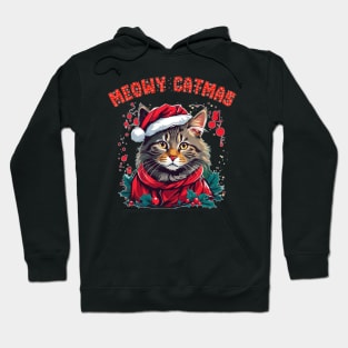 meowy catmas christmas cat Hoodie